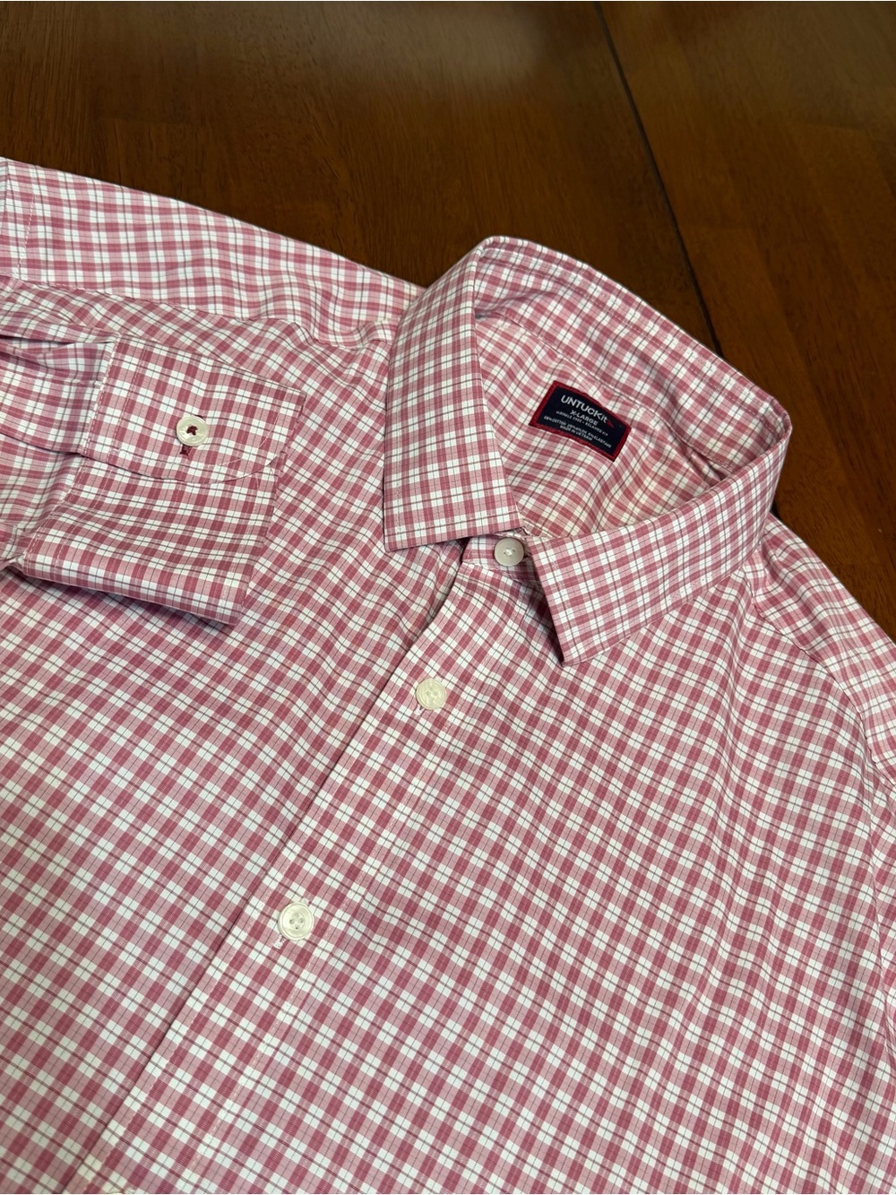 Untuckit Relaxed Fit Wrinkle Free Mens XL Red Plaid Button Down Long Sleeve